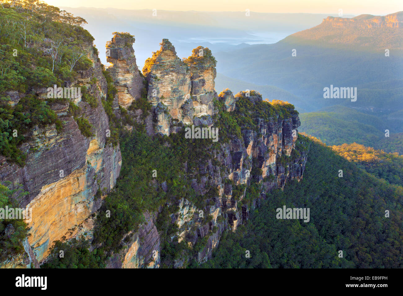 Trois Sœurs, NSW, Australie à l'aube Banque D'Images