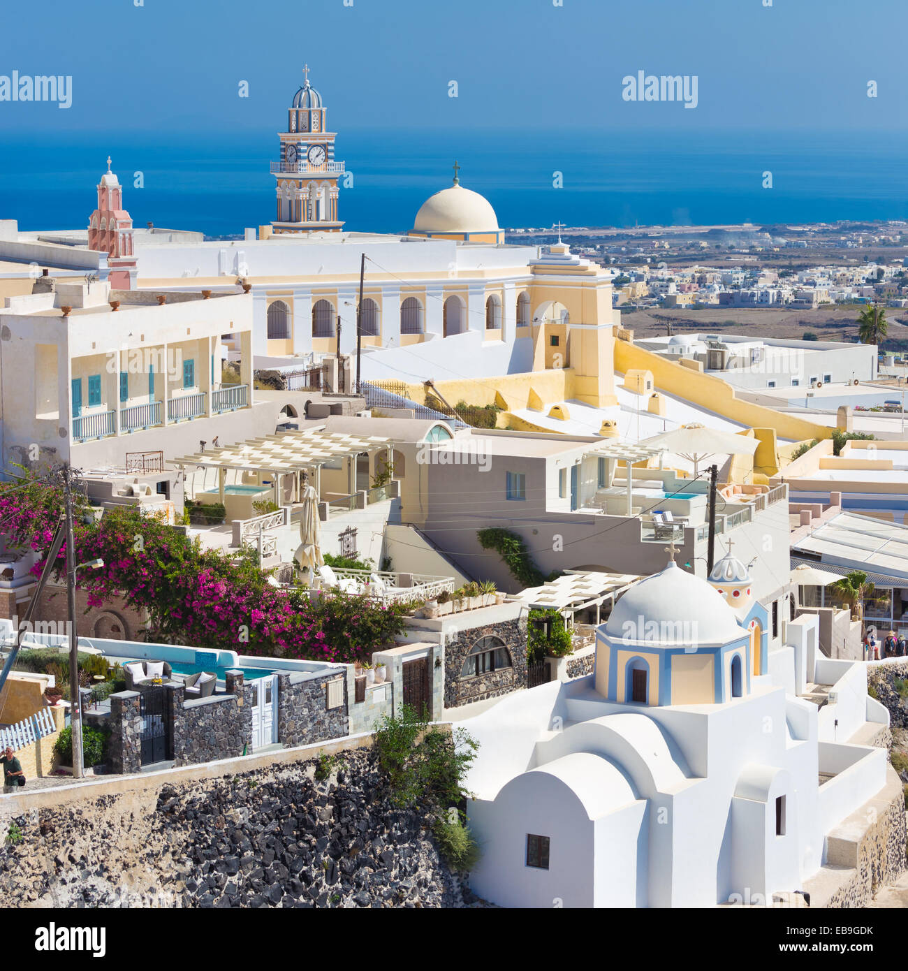 Thira, Santorin, Grèce. Banque D'Images