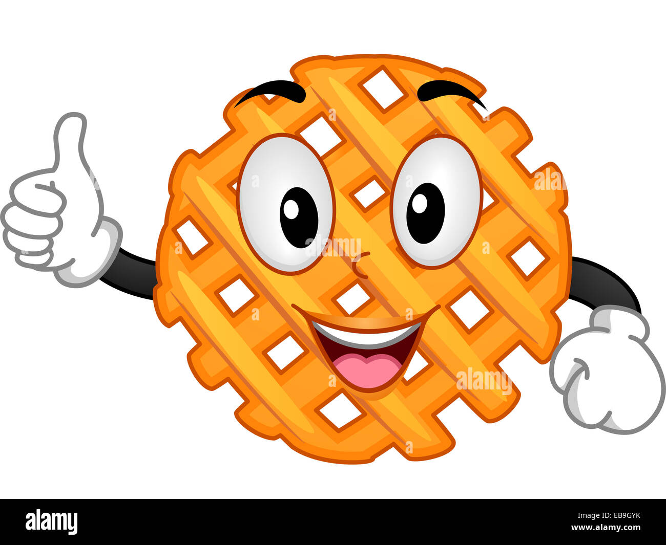 Doté d''une illustration mascotte criss cross cut Fry donnant un coup de pouce Banque D'Images