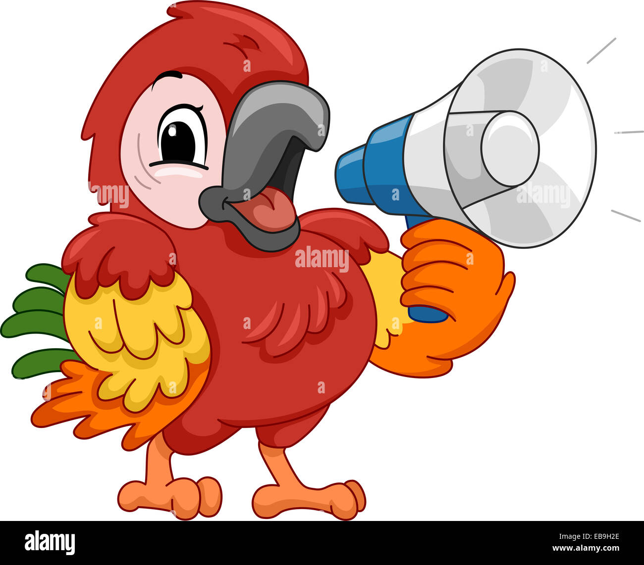 Doté d''une illustration à l'aide d'un mégaphone Parrot Banque D'Images