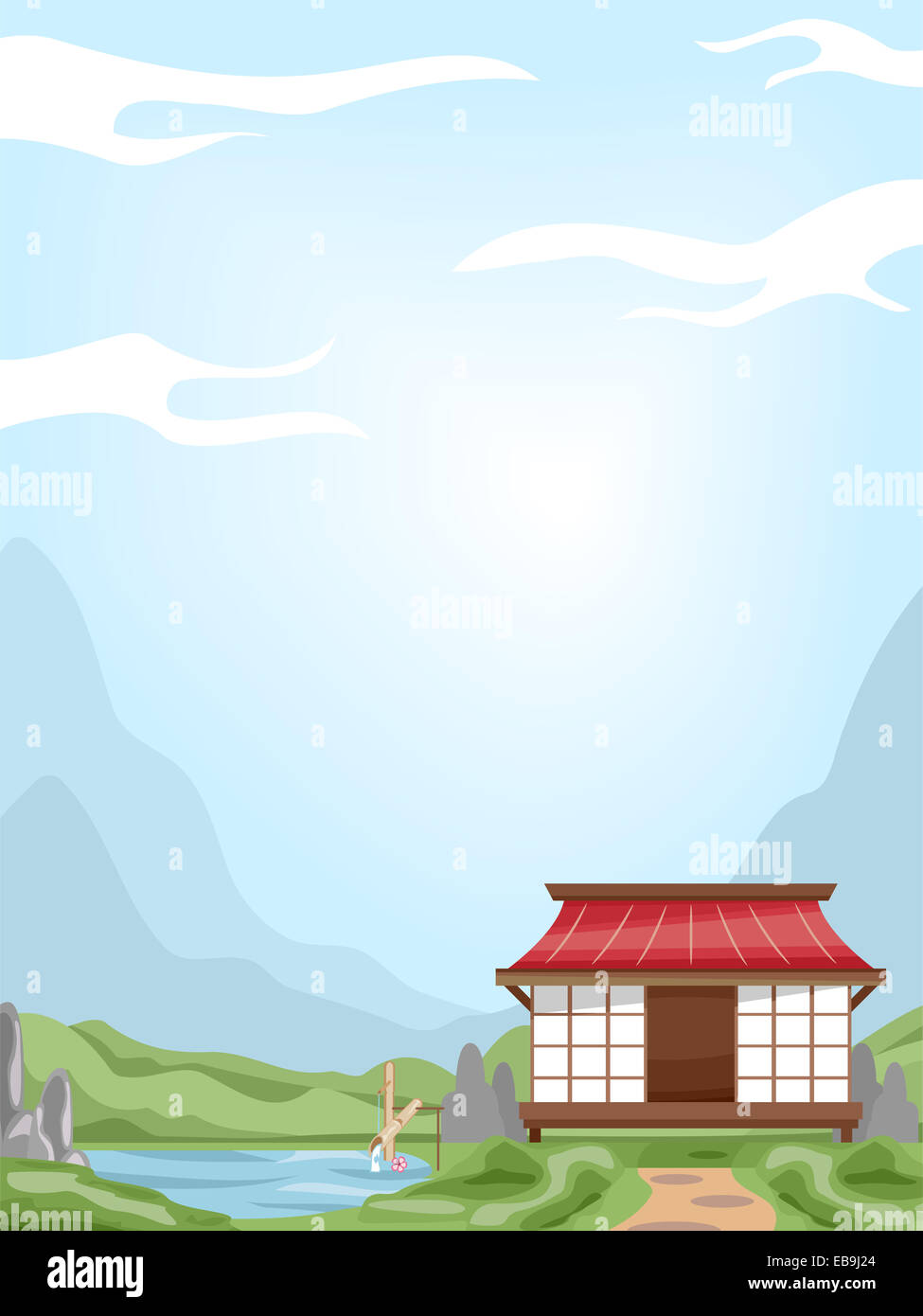 Illustration de fond doté d''une chambre avec un design oriental Banque D'Images