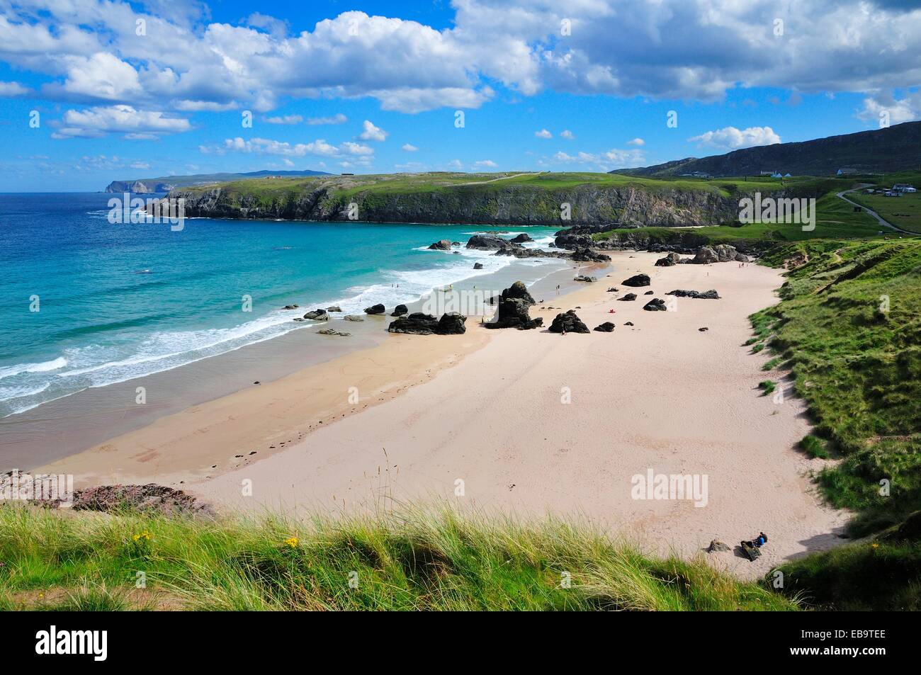 Plage de la baie de Sango, Durness, Caithness, Sutherland et Easter Ross, Ecosse, Royaume-Uni Banque D'Images