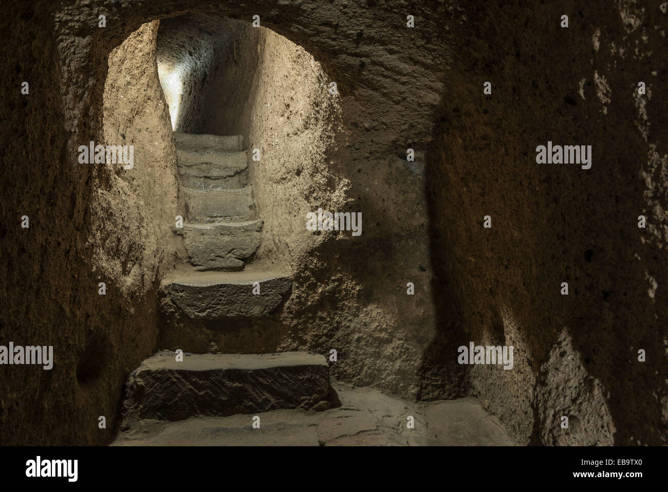 La ville souterraine de Kaymakli, Cappadoce, Turquie, Province Nevsehir Banque D'Images