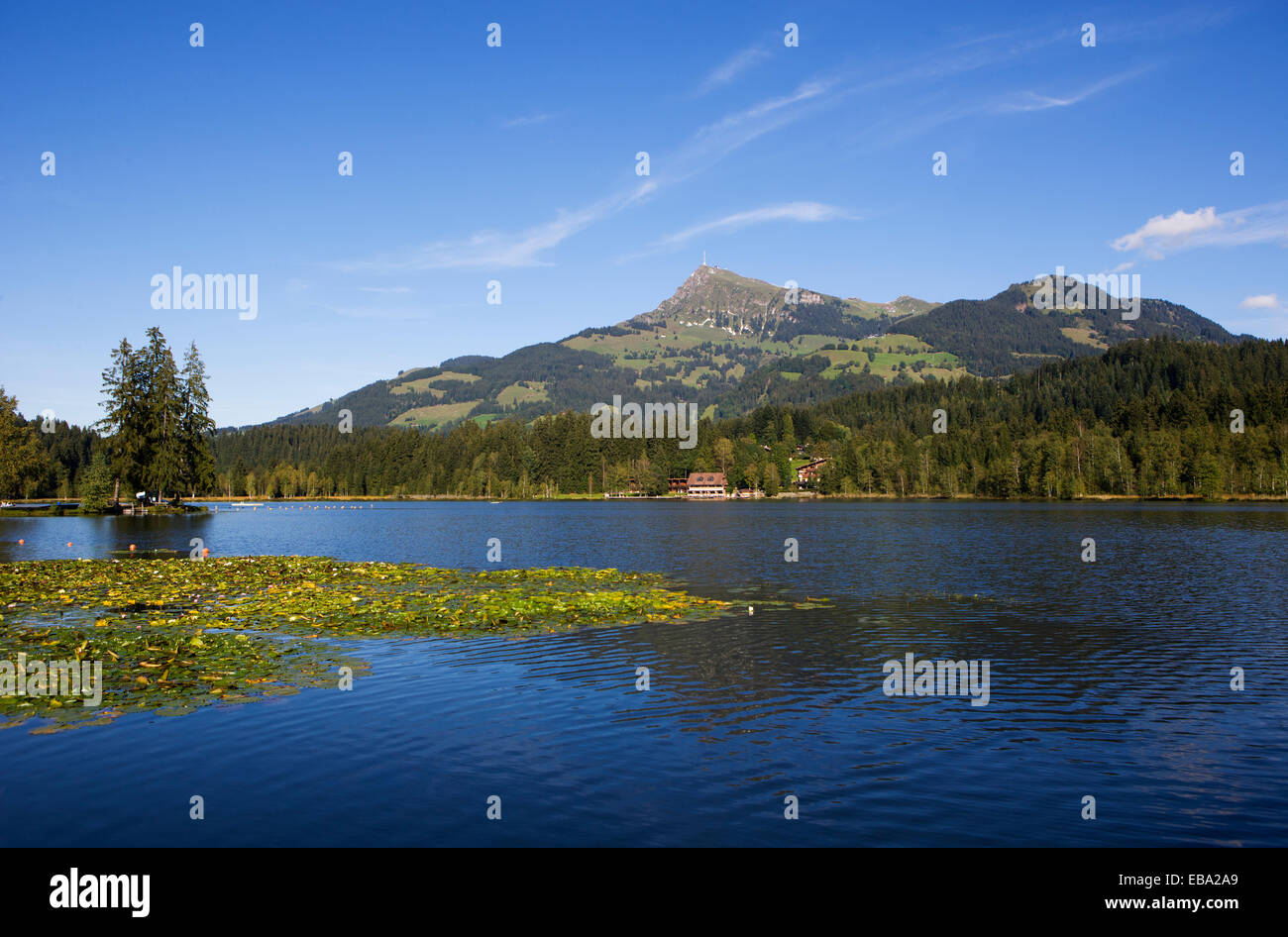 Kitzbüheler Horn, lac Schwarzsee, Kitzbühel, Tyrol, Autriche Banque D'Images