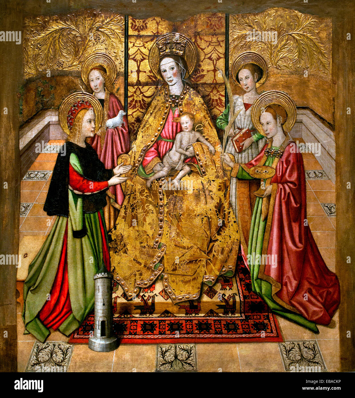 Vierge et des Saints ( Église de Santa Maria del Pi, Barcelone ) 1455 Jaume Huguet (1412 - 1492) L'art gothique médiéval Espagnol Espagne Banque D'Images