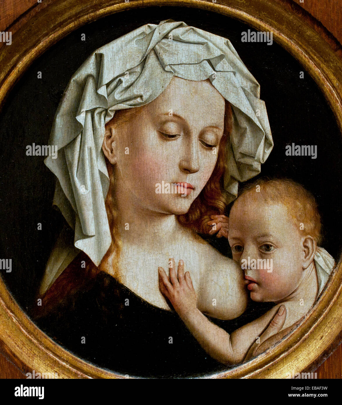 Vierge allaitant l'enfant Français France 1520 de l'art Renaissance et Baroque Banque D'Images