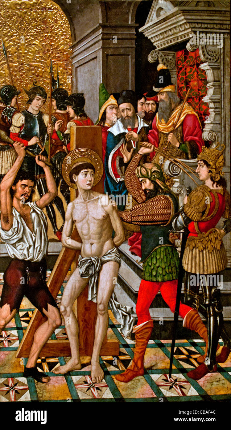 Flagellation de Saint Vincent 1500 Maître de Castelsardo Sardaigne la Catalogne et l'Espagne (16e siècle l'Art Baroque et Renaissance Espagnole Banque D'Images