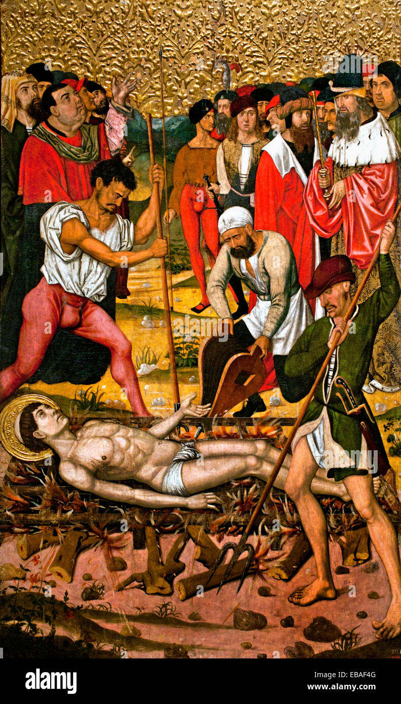 Saint Vincent sur le gril 1500 Maître de Castelsardo Sardaigne la Catalogne et l'Espagne (16e siècle l'Art Baroque et Renaissance Espagnole Banque D'Images