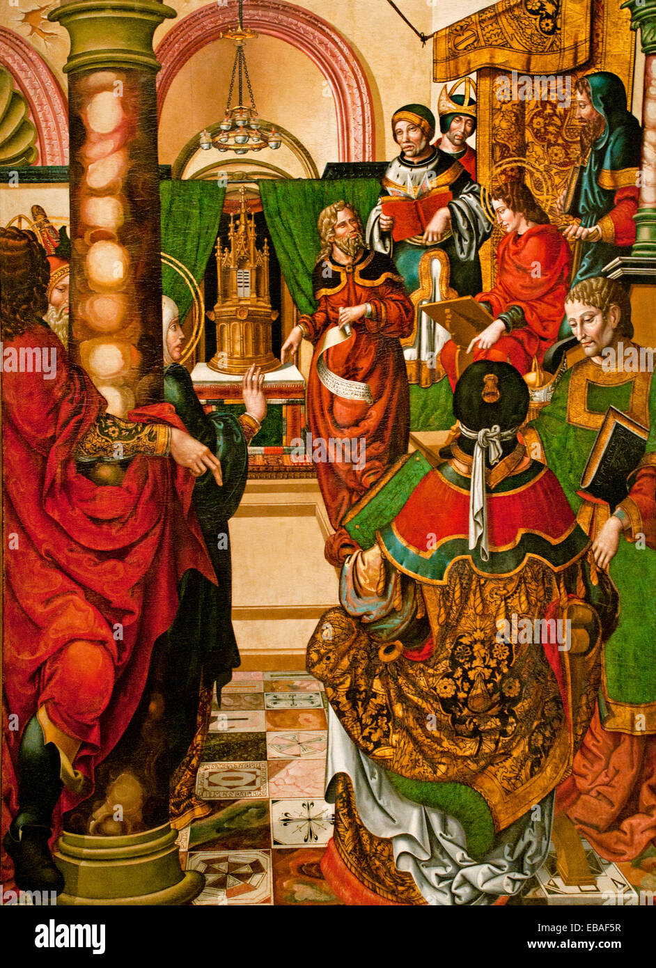 Jésus parmi les docteurs de la loi 1515 Maître de Sigena - Monastère de Santa María de Sigena Villanueva de Sigena (Huesca, Espagne) L'Art Baroque Renaissance Espagnole Banque D'Images