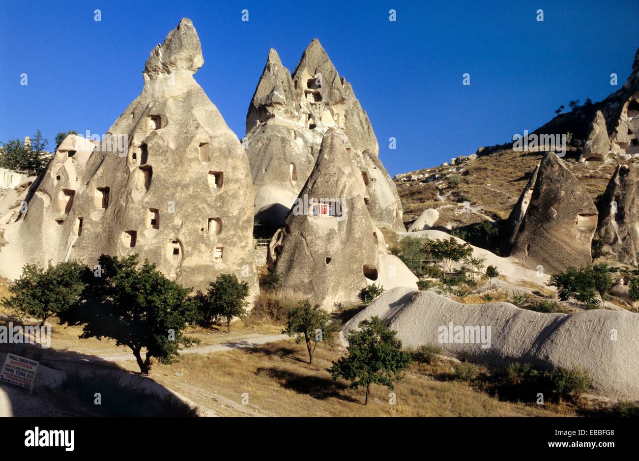 La Cappadoce, Uchisar ; hist.maisons ; la Turquie. Banque D'Images