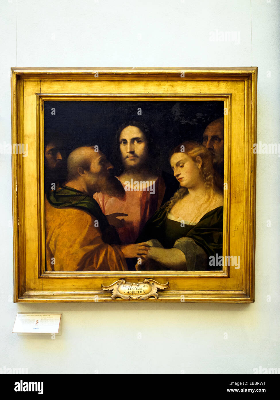 Palma il Vecchio (Jacopo Negretti, Venezia 1480 - Venezia 1528) Cristo e l'adultera (le Christ et la femme adultère) huile sur toile Musei Capitolini - Rome, Italie Banque D'Images