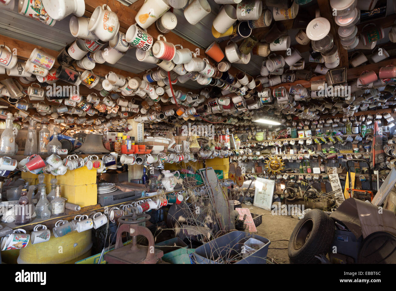 Dans l'atelier de l'artiste populaire M. T. Liggett, Mullinville, Kansas. Banque D'Images