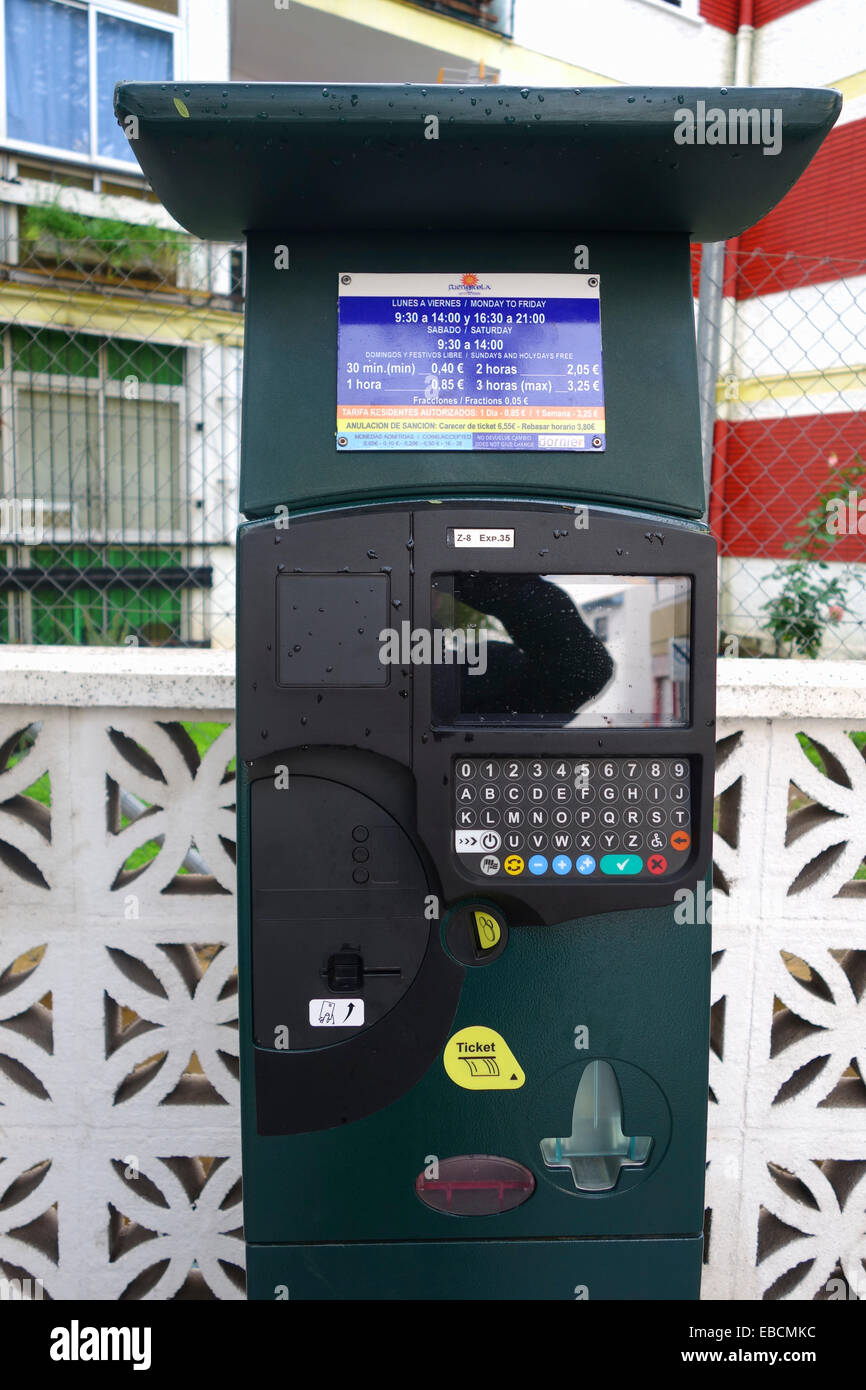 Parking Ticket Machine, de l'Espagne. Banque D'Images