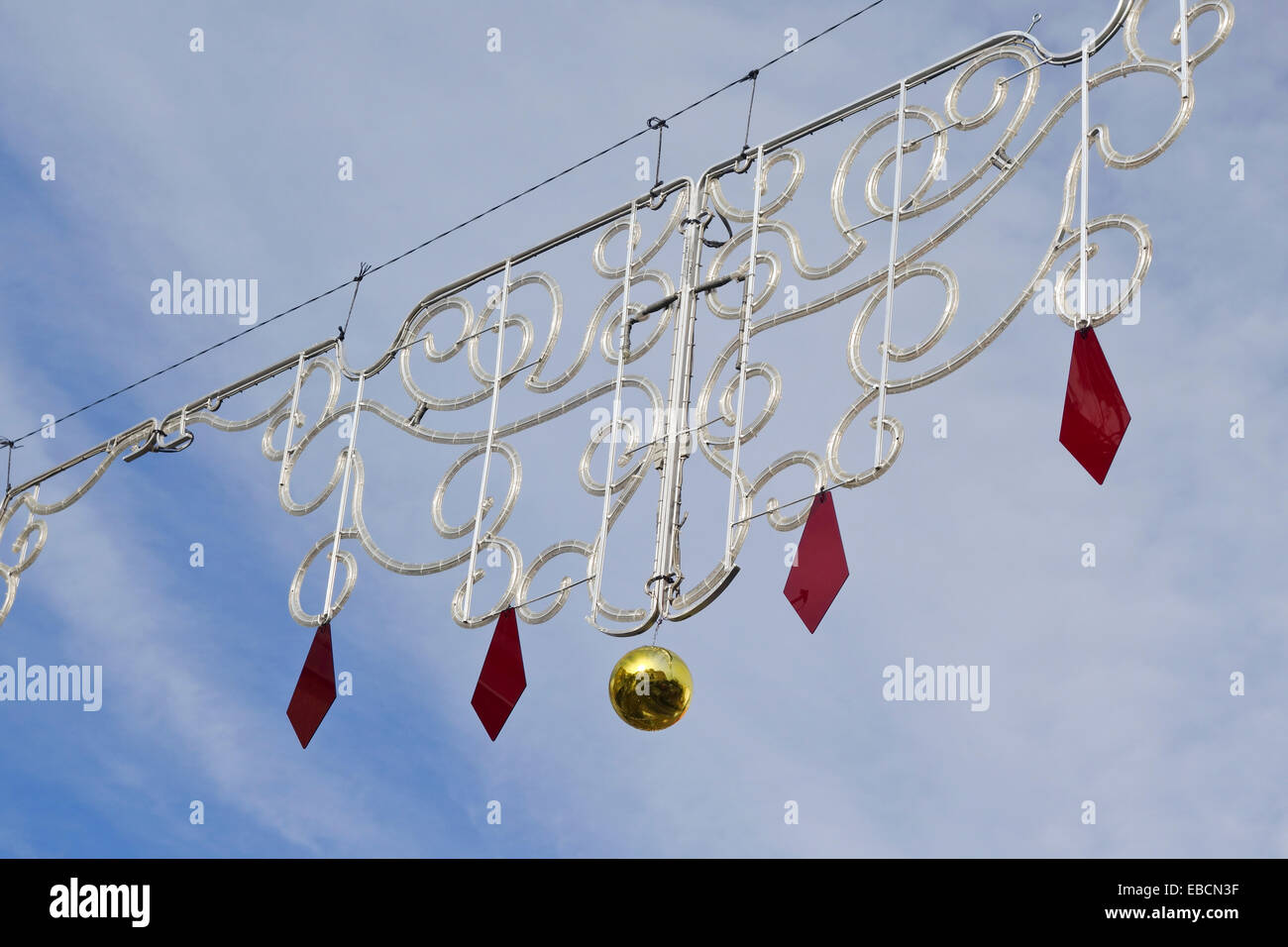 Détail de lumières de Noël la décoration en Andalousie, espagne. Banque D'Images