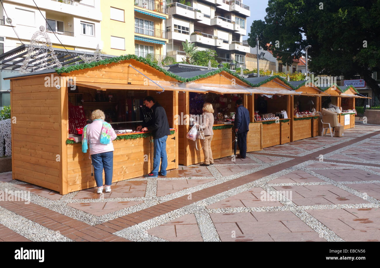Marché de Noël à Fuengirola, Espagne. Banque D'Images