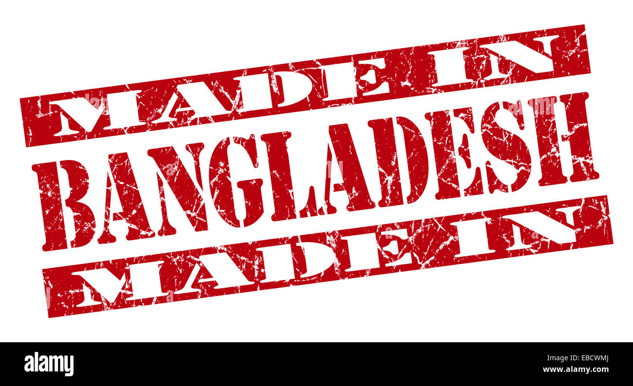 Fait en Bangladesh grunge stamp rouge Banque D'Images