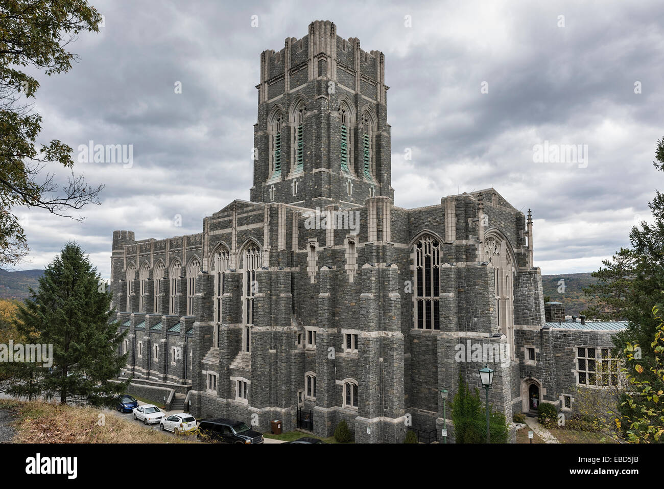 La chapelle des cadets, campus de l'Académie militaire de West Point, New York, USA Banque D'Images