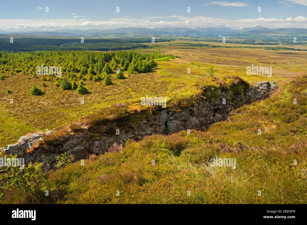 La fonctionnalité de la rock Whangie Kilpatrick Hills près de Glasgow, à partir de ci-dessus. Banque D'Images
