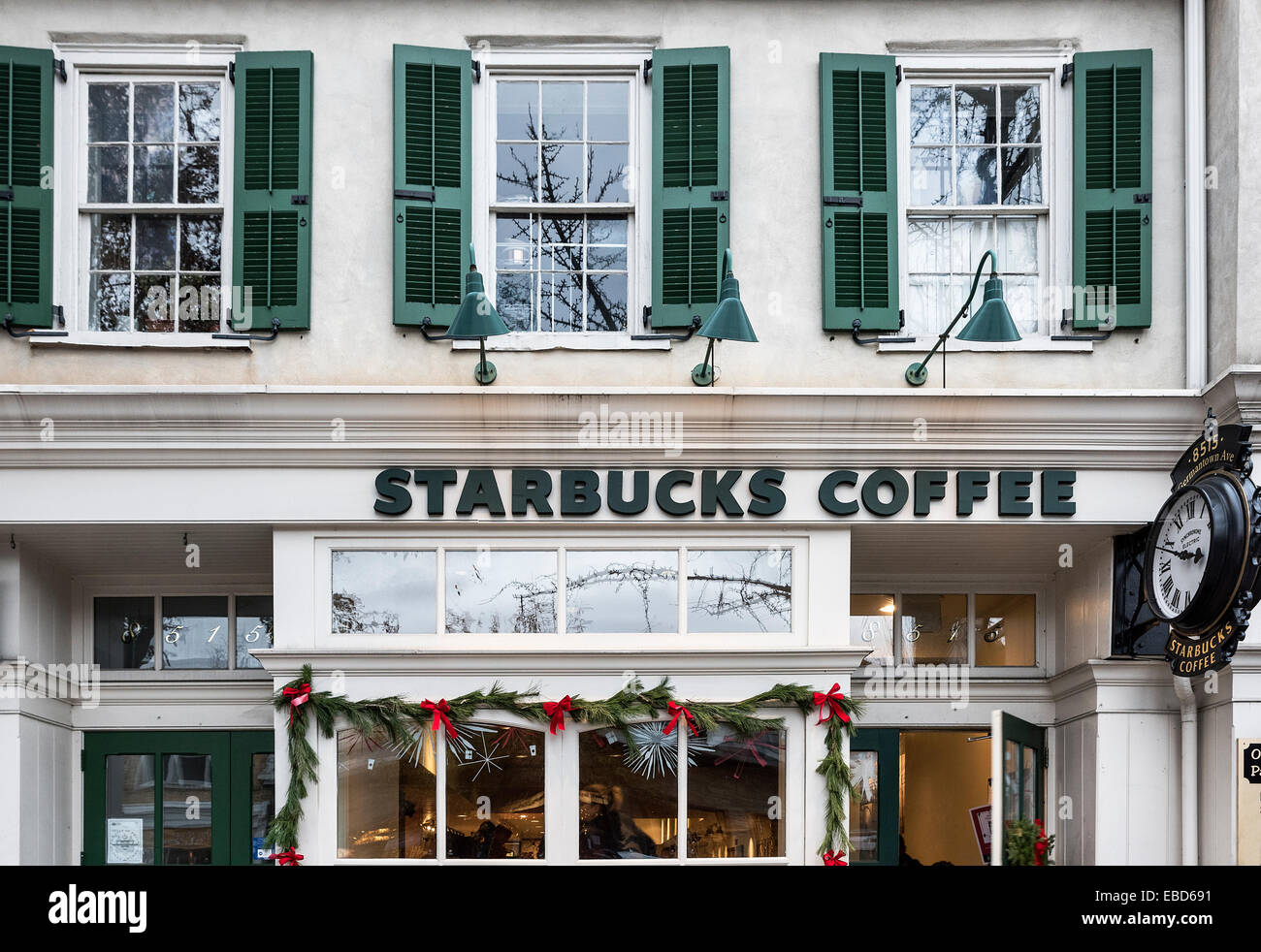 Café Starbucks, Chestnut Hill, North Carolina, USA Banque D'Images