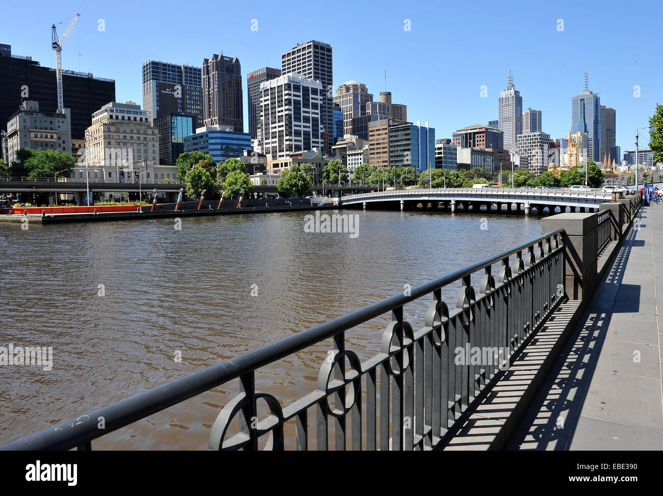 Melbourne, Victoria cityscape prises sur la rivière Yarra. Banque D'Images