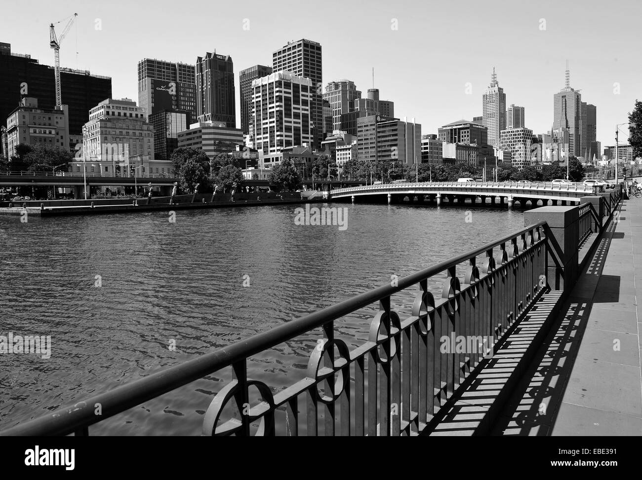 Melbourne, Victoria cityscape prises sur la rivière Yarra. Banque D'Images