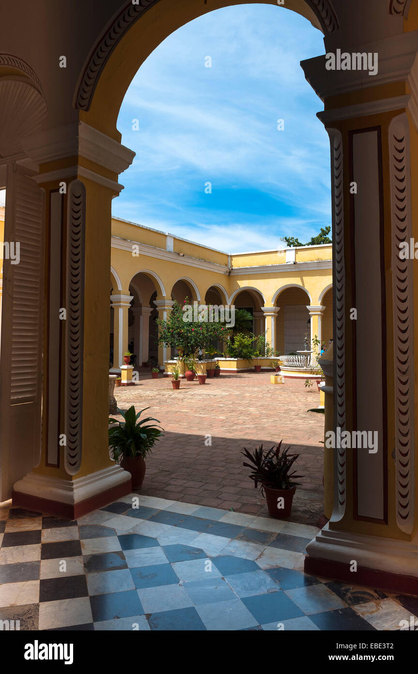 Cour intérieure de Museo Romantico, Trinidad, Cuba, Antilles, Caraïbes Banque D'Images