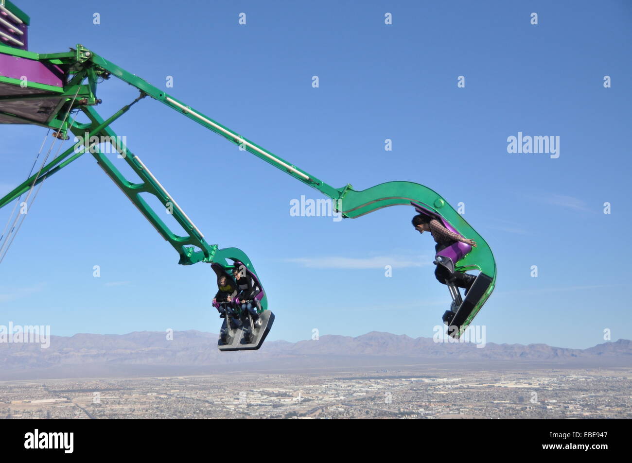 La folie manège situé sur le dessus de la Stratosphere Las Vegas. Banque D'Images