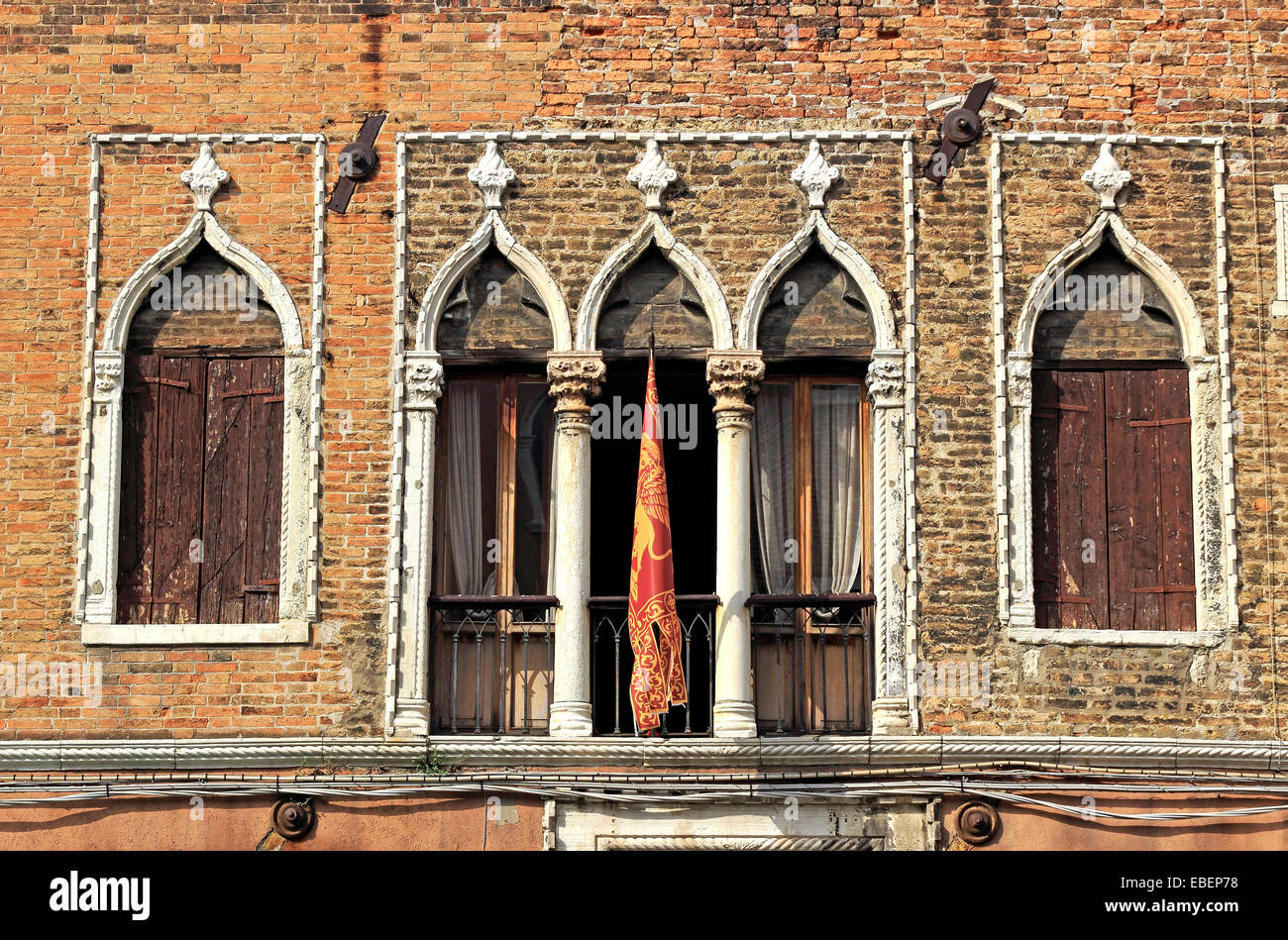 Murano Italie VENISE Palladian architecture influence maure windows Banque D'Images