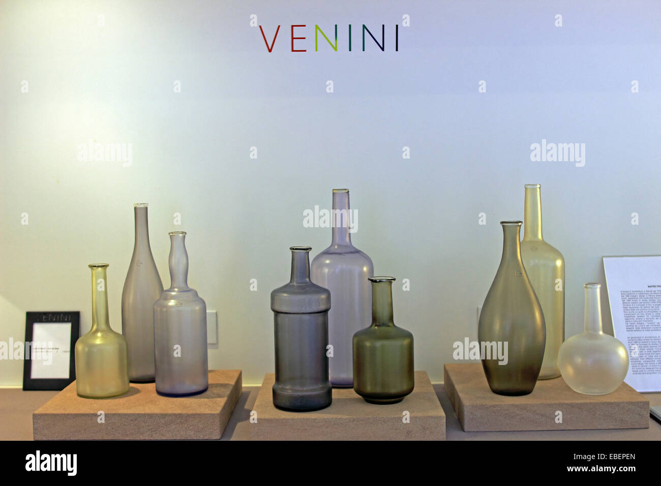 En verre soufflé de Murano Venise Italie afficher la galerie Venini Banque D'Images