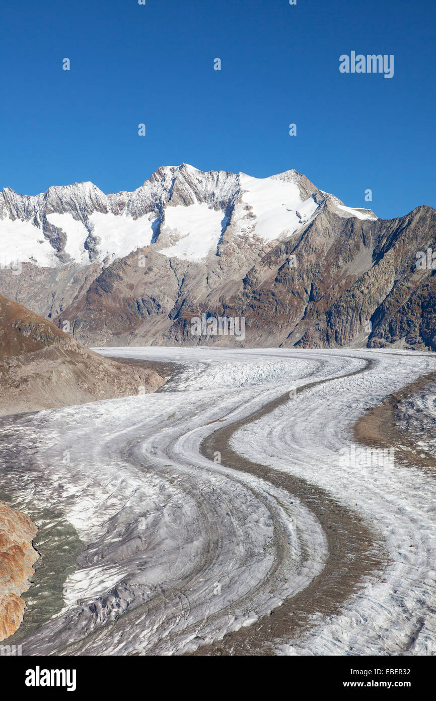 Glacier d'Aletsch, en Suisse Banque D'Images