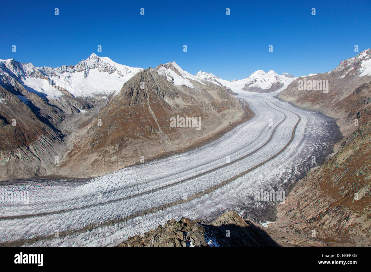 Glacier d'Aletsch, en Suisse Banque D'Images