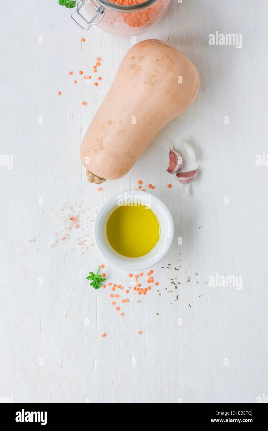 Ingrédients pour recette végétarienne Banque D'Images