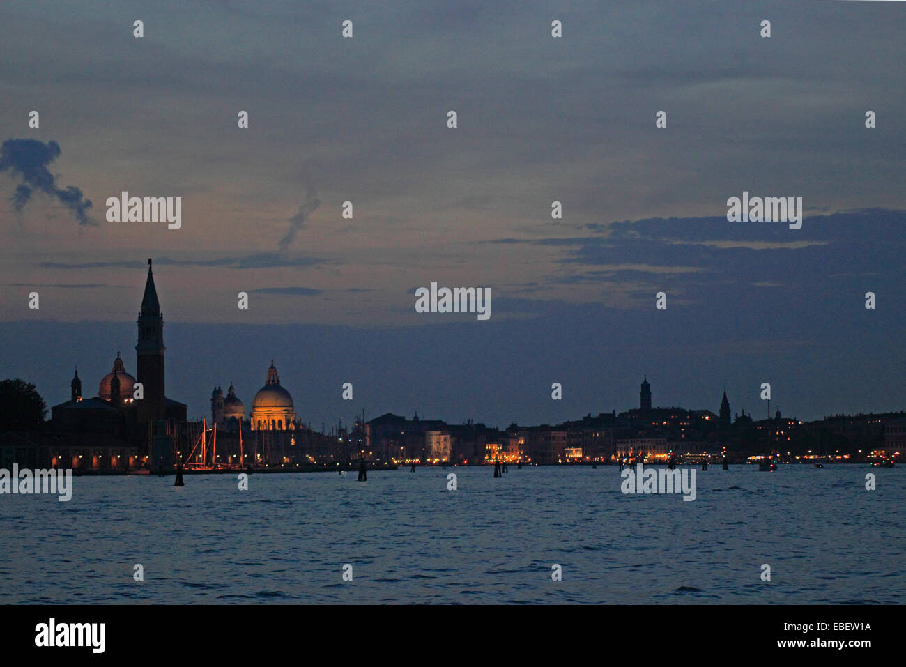 Venise Italie soir sur la lagune de Venise Banque D'Images