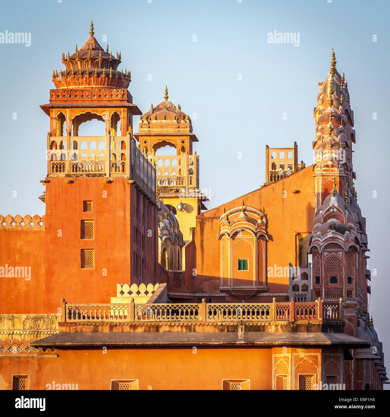 Palais Hawa Mahal (palais des vents), Jaipur, Rajasthan Banque D'Images