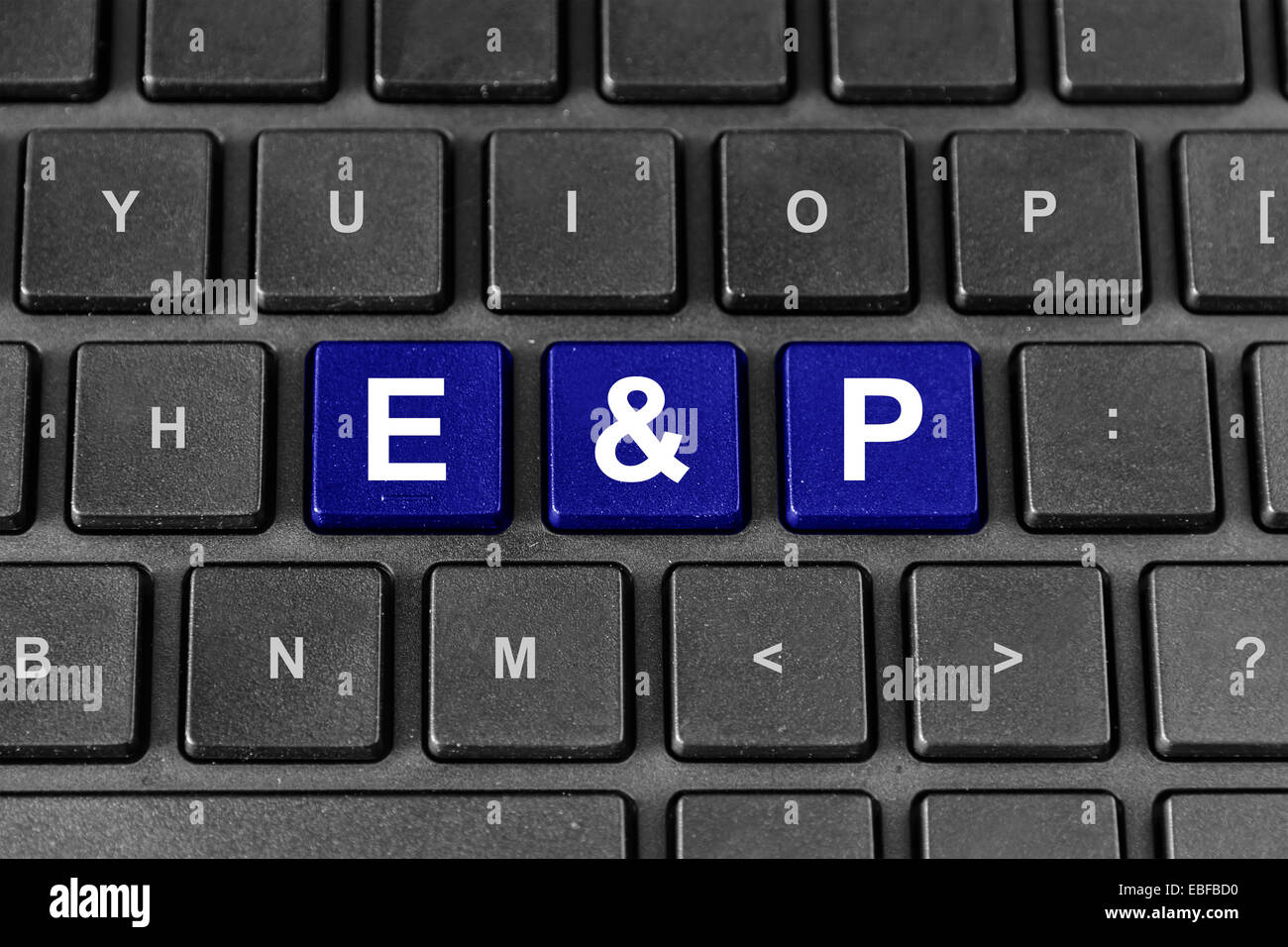 E&P ou de l'exploration et la production, un secteur de l'huile et du gaz Industrie, mot sur clavier Banque D'Images