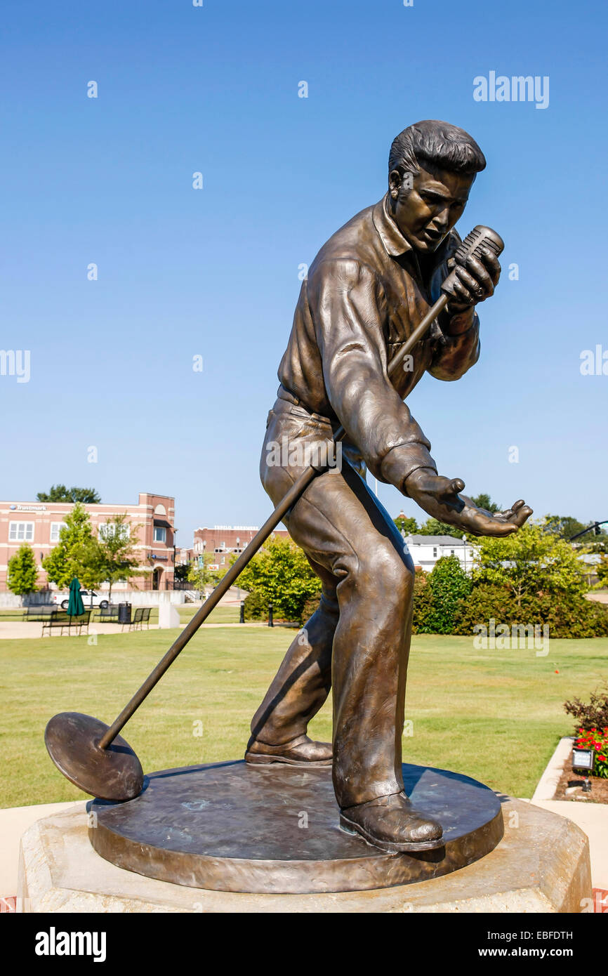 Le retour d'Elvis Presley en Statue Fairpark. Site de l'Elvis 1956 homecoming concert au Mississippi-Alabama State Fair Banque D'Images