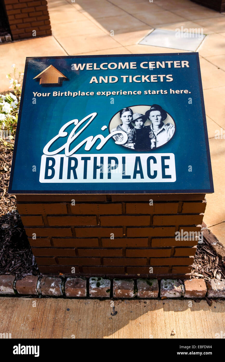 Lieu de naissance d'Elvis bienvenue center Tupelo Mississippi Banque D'Images