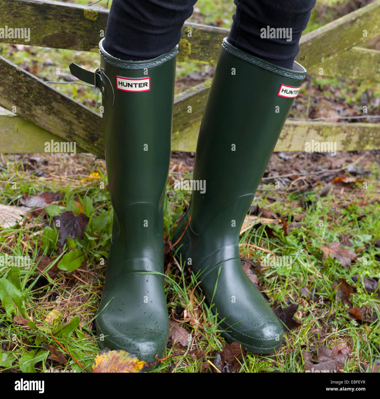 Hunter bottes wellington. Banque D'Images