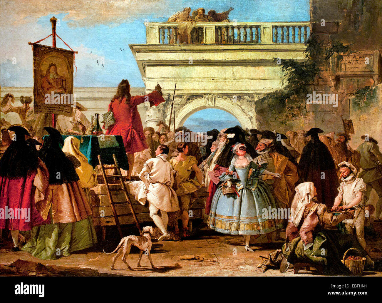 Le charlatan 1756 de Giovanni Domenico Tiepolo Venise italien 1727-1804 Italie Banque D'Images