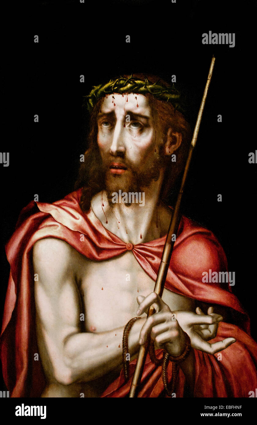Ecce Homo 1570 Luis de Morales, connu comme le divin - El Divino Badajoz ( 1519-1586 ) l'Espagne l'Art Baroque et Renaissance Espagnole Banque D'Images