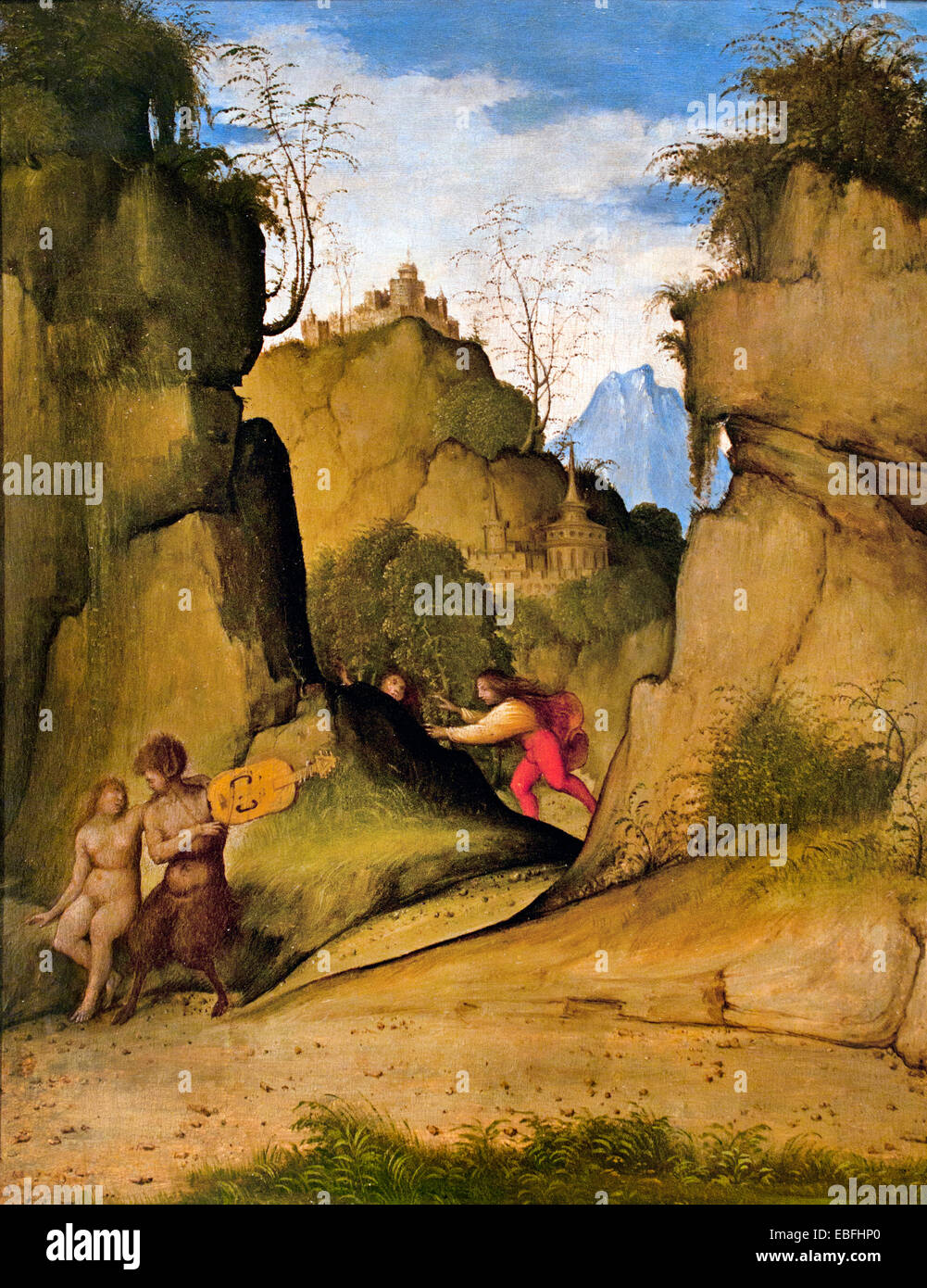 Pan et Syrinx par Giovanni Agostino da Lodi est un peintre italien 1495 - 1525 L'Italie Banque D'Images