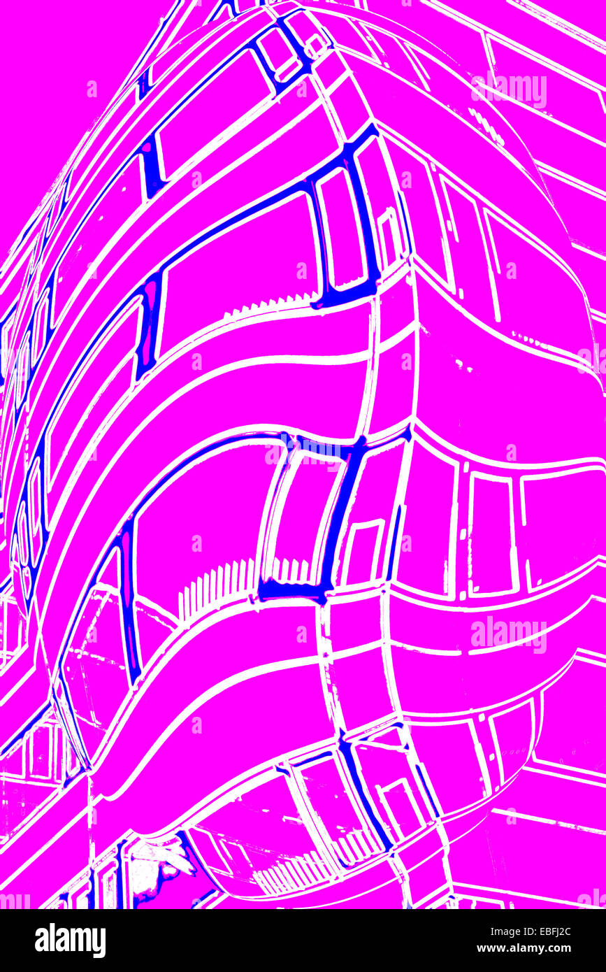 Les bâtiments modernes de la ville de Londres a présenté dans un mode modifié numériquement Banque D'Images