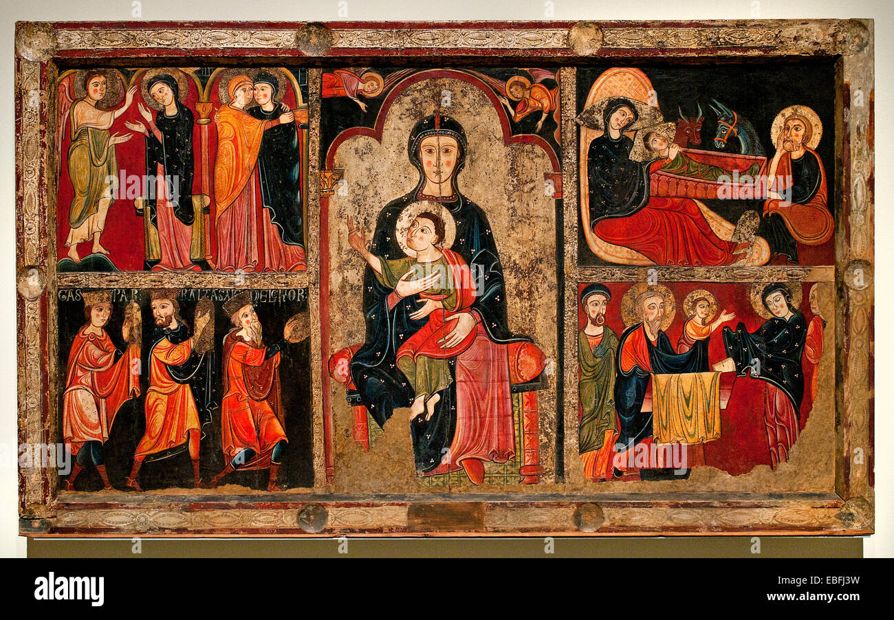 Santa Maria d'Avià Berguedà autel Avià frontale 1200 Occident chrétien a été caractérisée par l'influence de l'art byzantin Espagne Banque D'Images