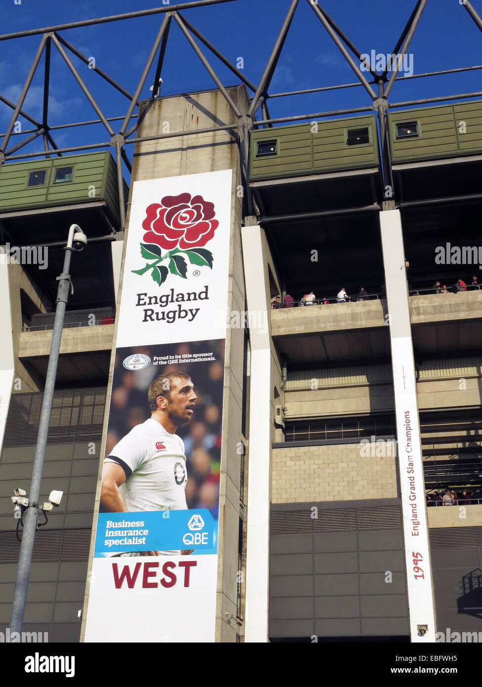 Anglais à Twickenham Rugby West stand, London, England, UK Banque D'Images