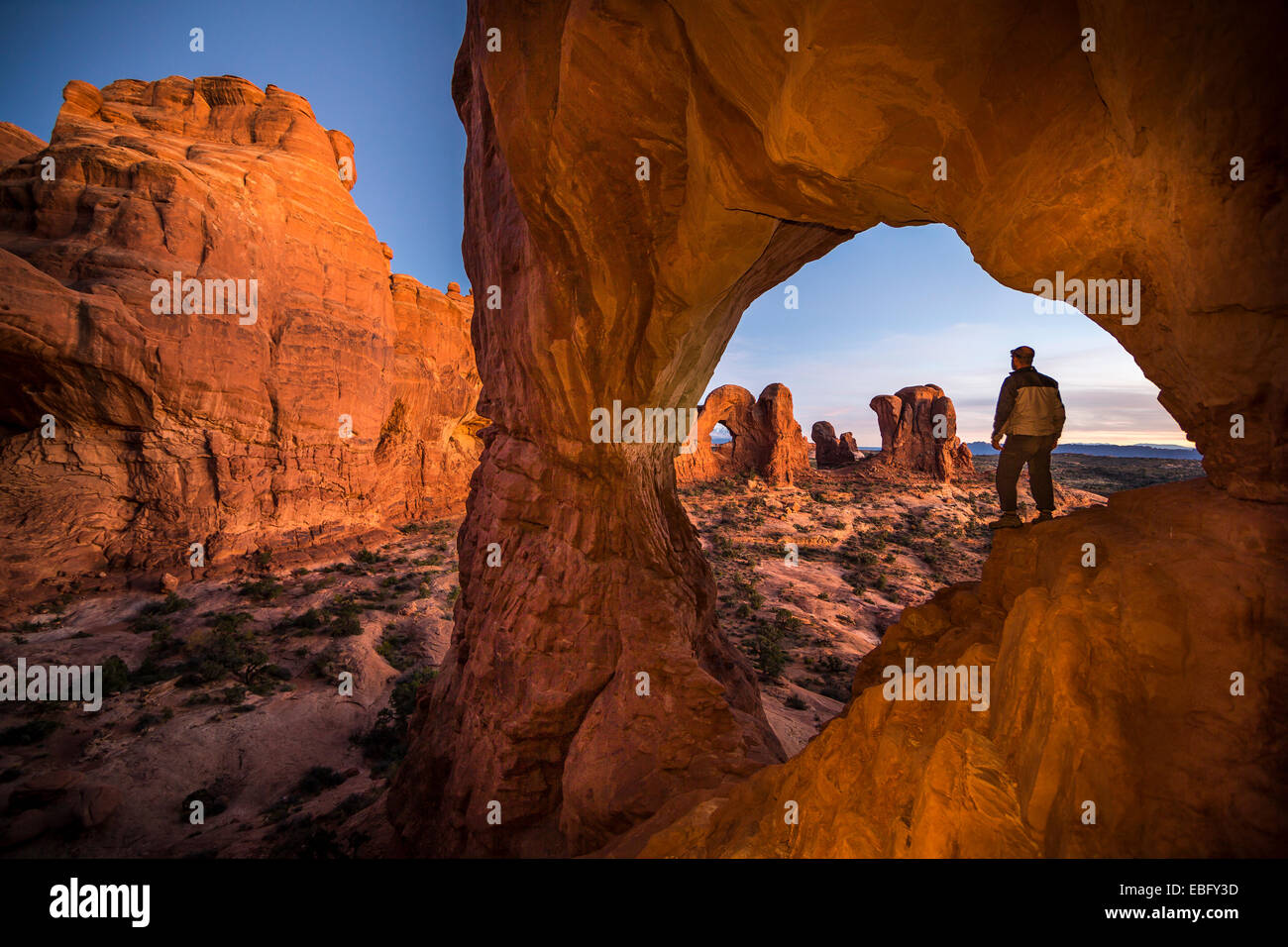 Arch dans Arches National Park, Moab, Utah. Banque D'Images