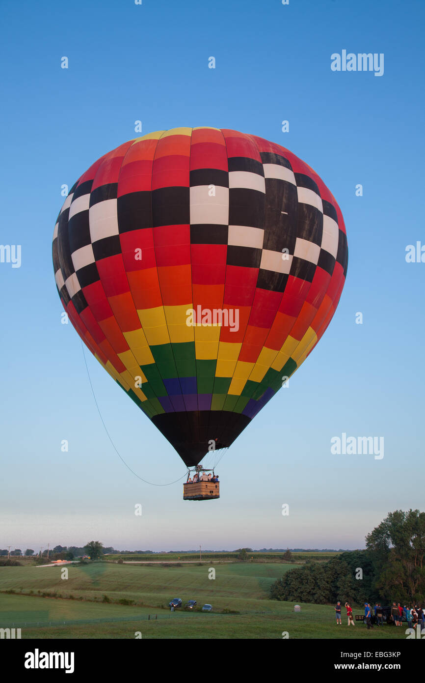 Balade en montgolfière au ballon. Classique National Indianola Banque D'Images