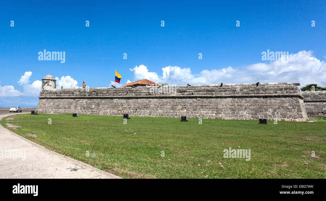 Enceinte fortifiée de la ville, murallas de Cartagena de indias, Colombie. Banque D'Images