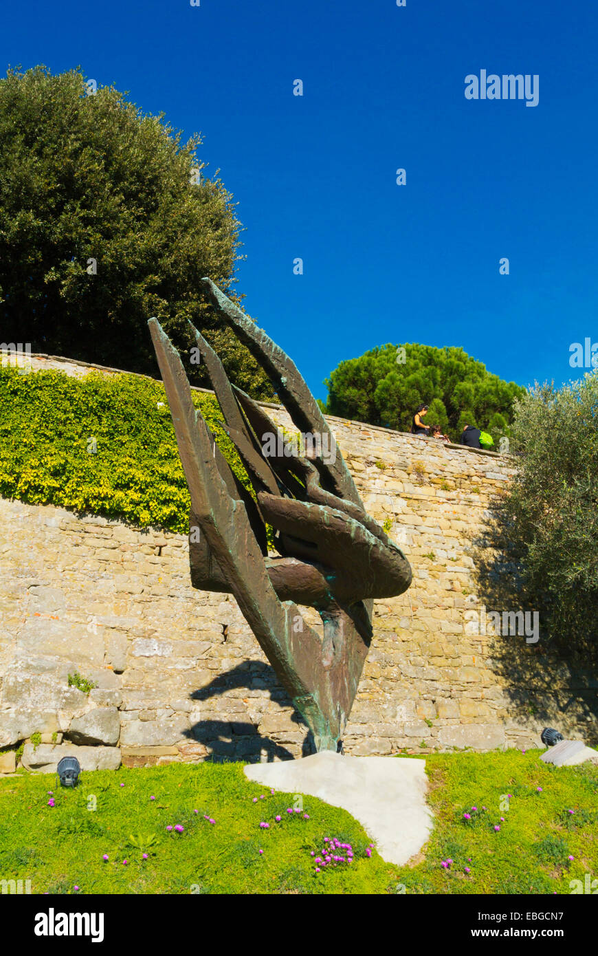 World War 2 monument et plate-forme d'observation, Fiesole, près de Florence, Toscane, Italie Banque D'Images