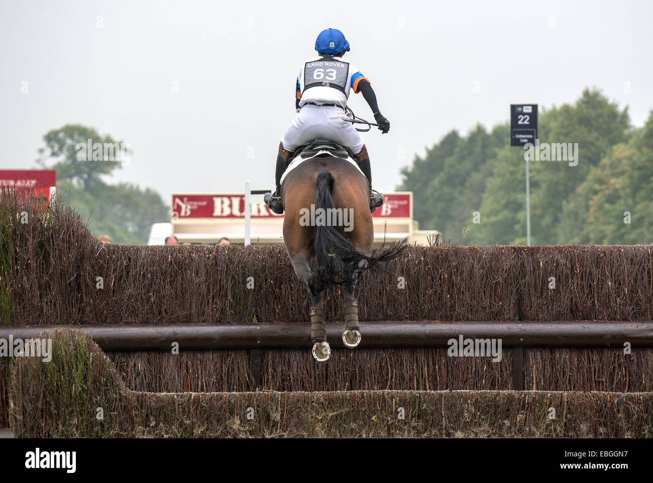 L'effacement d'une clôture à l'Burghley Horse Trials Banque D'Images