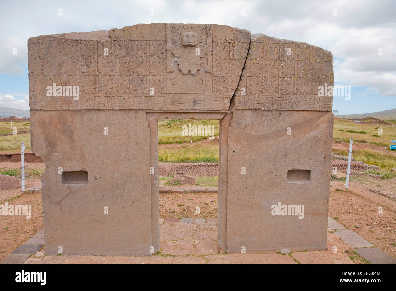 Porte du Soleil à Tiahuanaco, Bolivie, Tiwanaku Banque D'Images